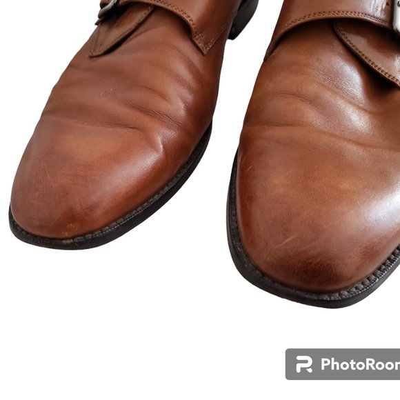 Clarks Dixon Mens 11 M Brown Leather Monk Strap Side Buckle Dress Shoe HTF main image 4